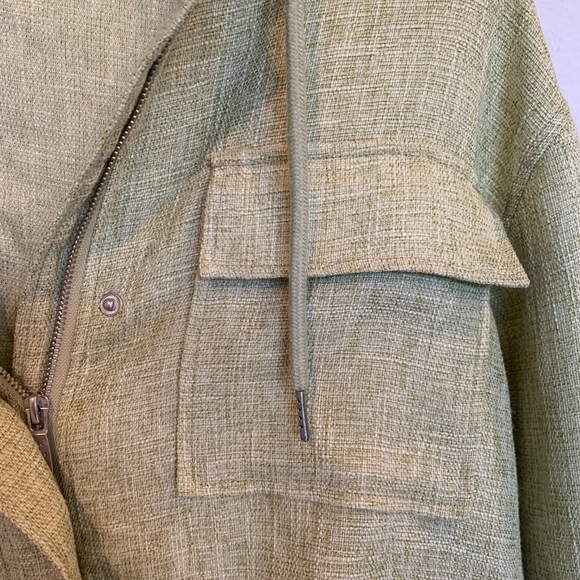 Avec Les Filles Lightweight Hooded Jacket Size Large Light Green Anthropologie - Picture 7 of 8